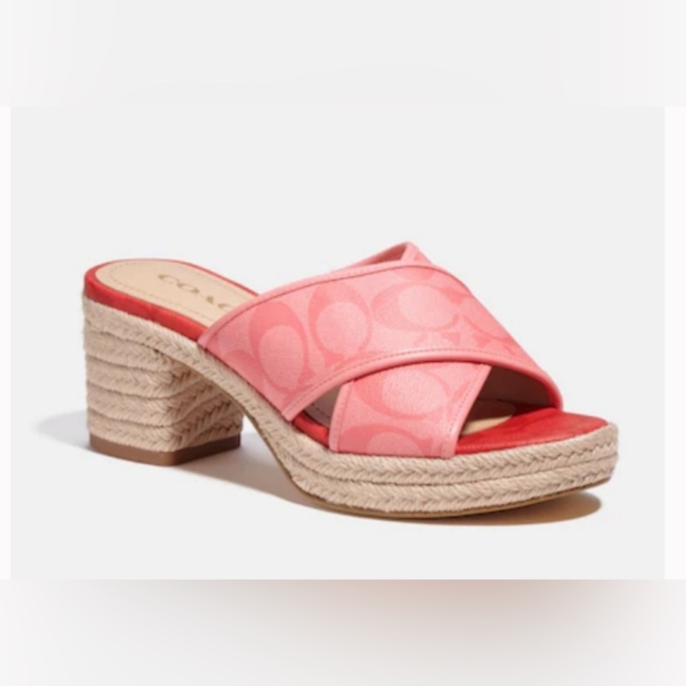 Coach Sloan Espadrille Pink Lemonade/Pop Red size 9M